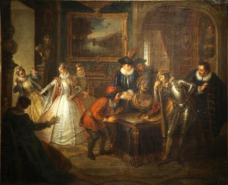Don Quixote Consulting The Inchanted Head, At The House Of Don Antonia Mereno (cherbourg Version) — Charles Antoine Coypel Iv