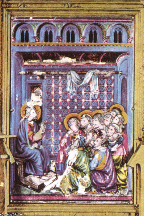 Particolare Di Una Scena In Smalto Translucido Del Reliquiario Del Coprorale Di Bolsena, Duomo Di Orvieto, Fatto Da Ugolino Di Vieri, Senese — Ugolino Di Vieri