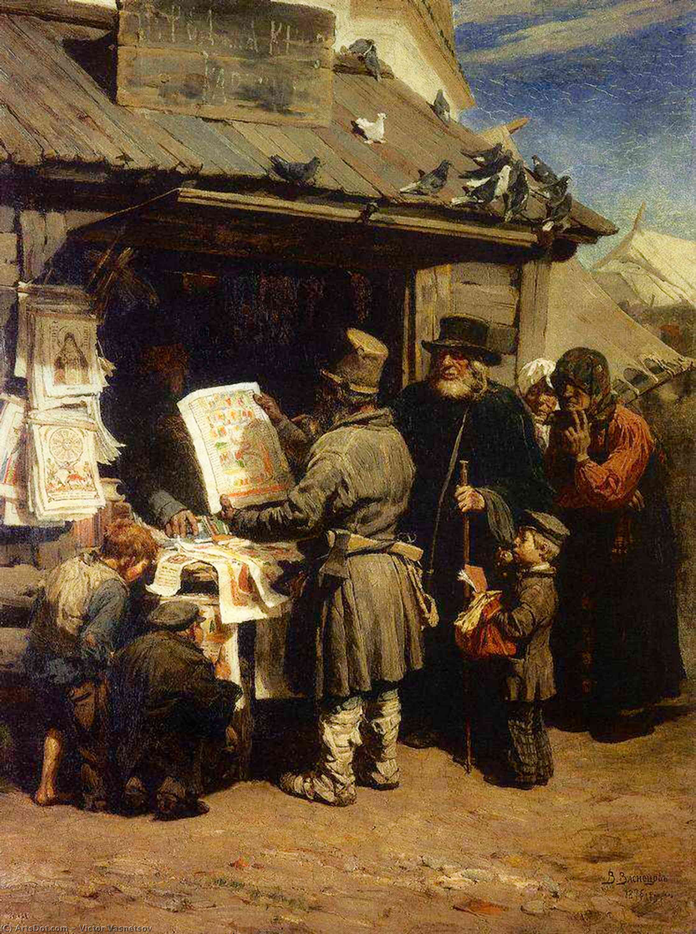 At A Bookseller Shop — Victor Vasnetsov