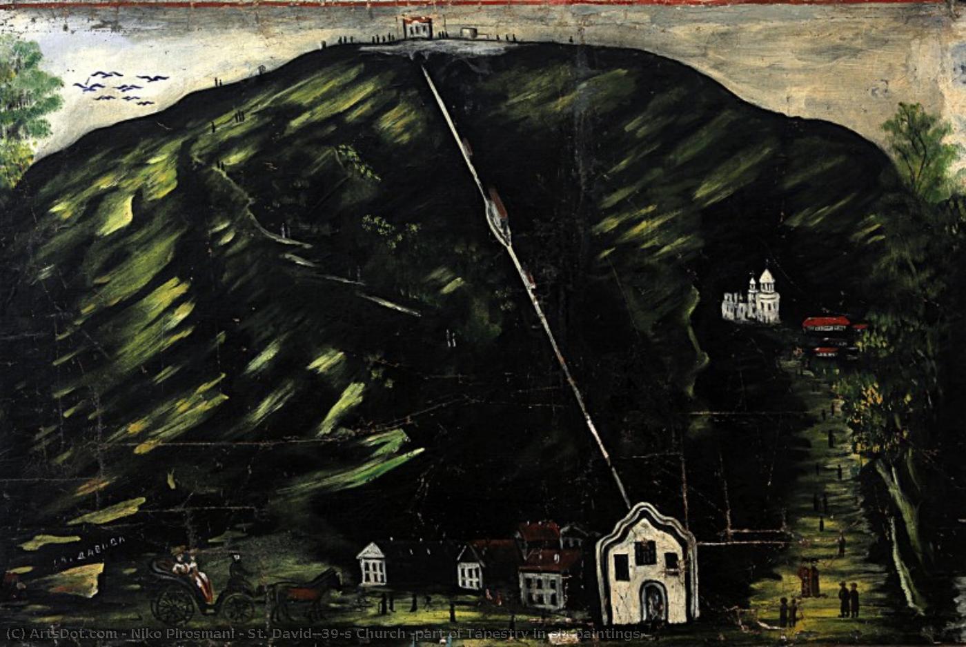 St. David's Church (part Of Tapestry In Six Paintings) — Niko Pirosmani