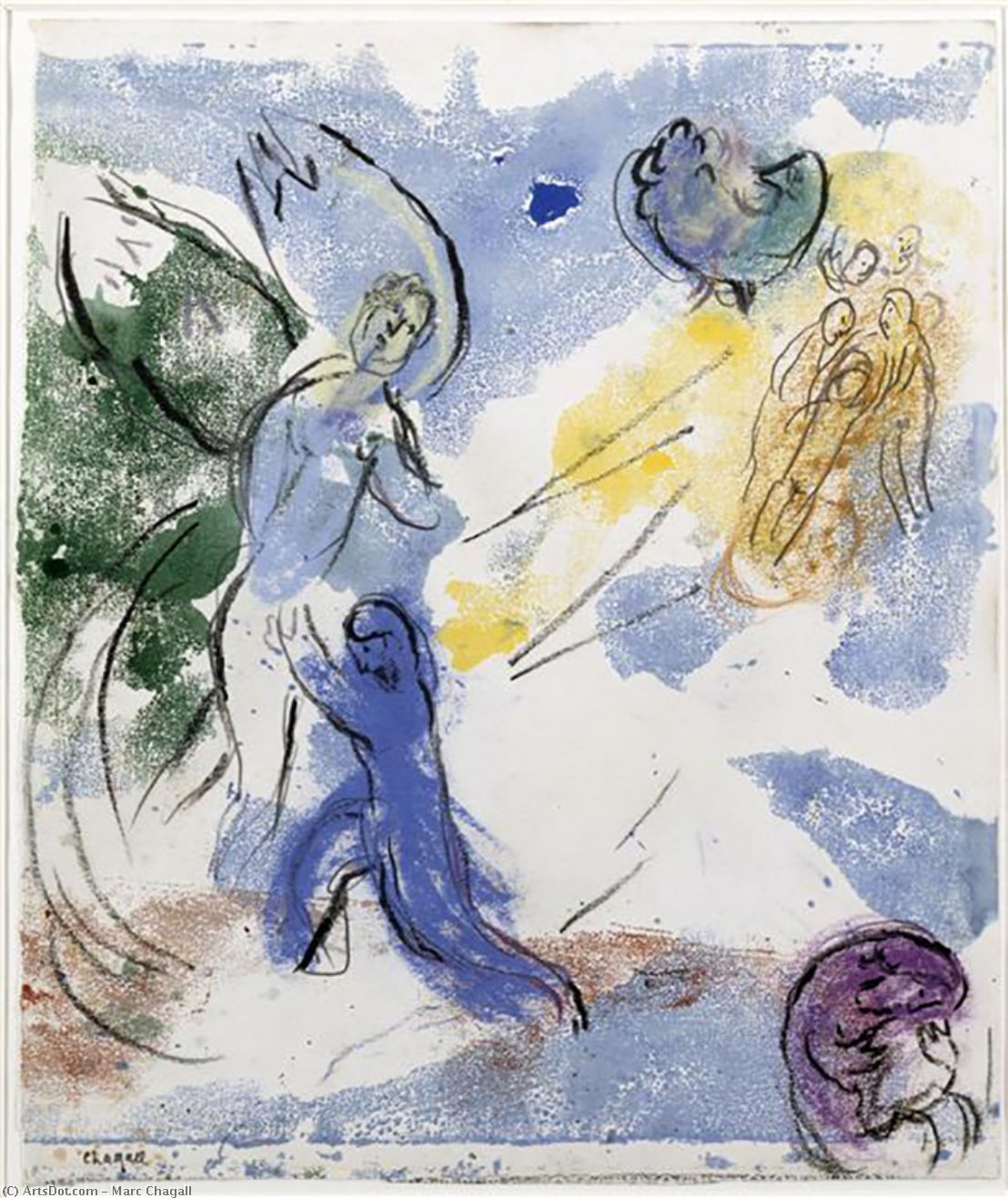 La Lucha De Jacob Y El Ángel — Marc Chagall