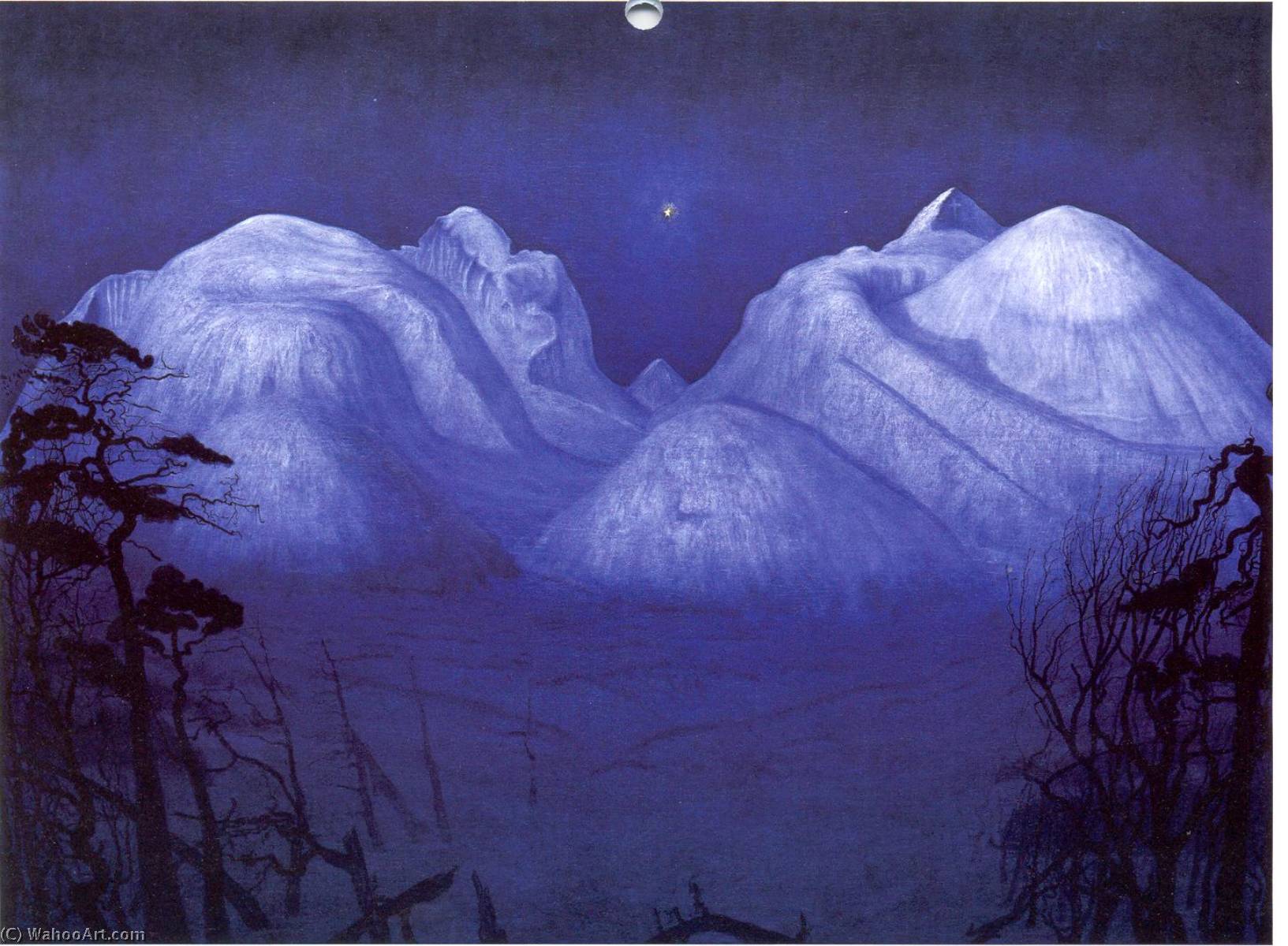 Norwegian Vinternatt I Fjellene — Harald Sohlberg