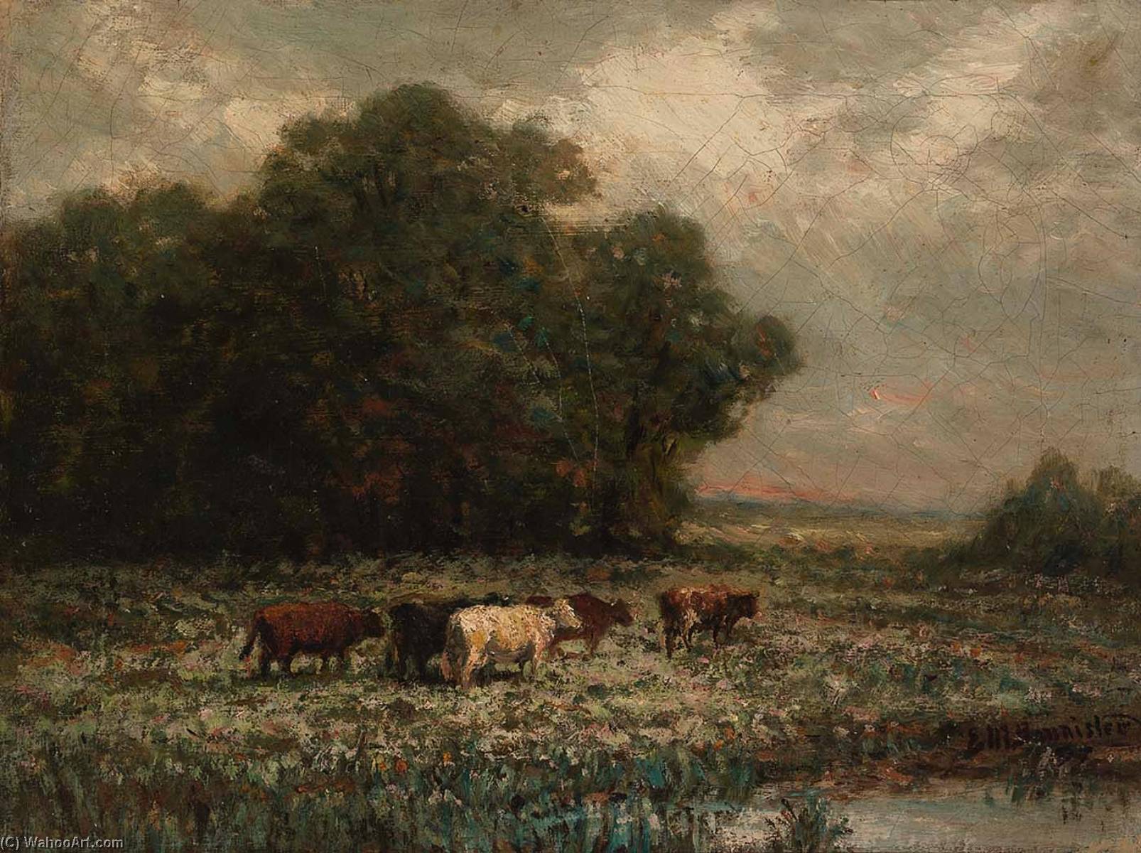 Untitled (landscape With Cattle Grazing) — Edward Mitchell Bannister