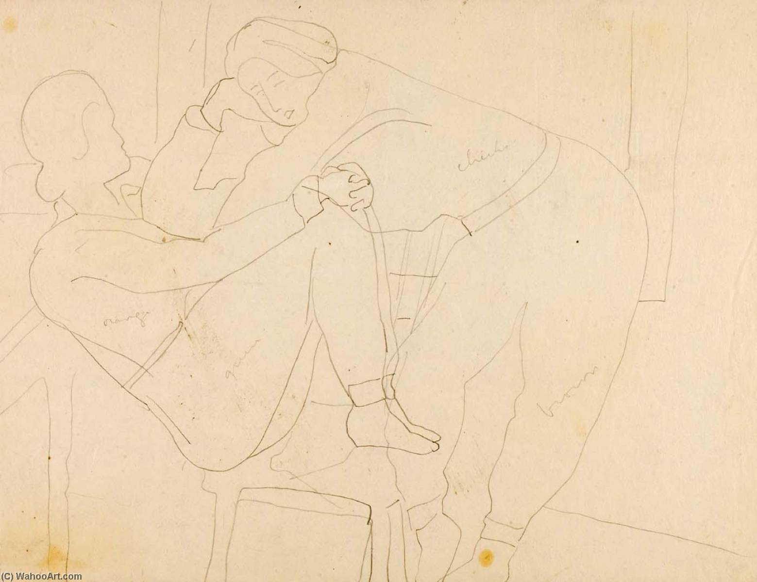 (figure Seated, Figure Leaning Over) — Marguerite Zorach
