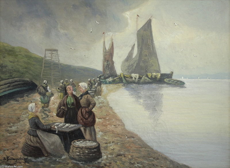 Fischersfrauen An Der Kuste Verkaufen Den Fang — Adolf (constantin) Baumgartner Stoiloff