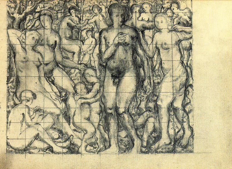 Four Studies To Committee Of Nudes In A Forest2 — Paul Delvaux