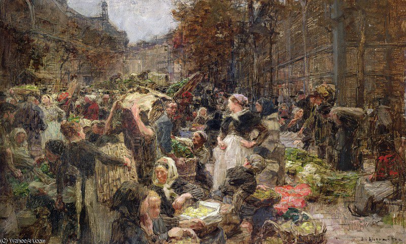 Les Halles — Léon Augustin L'hermitte