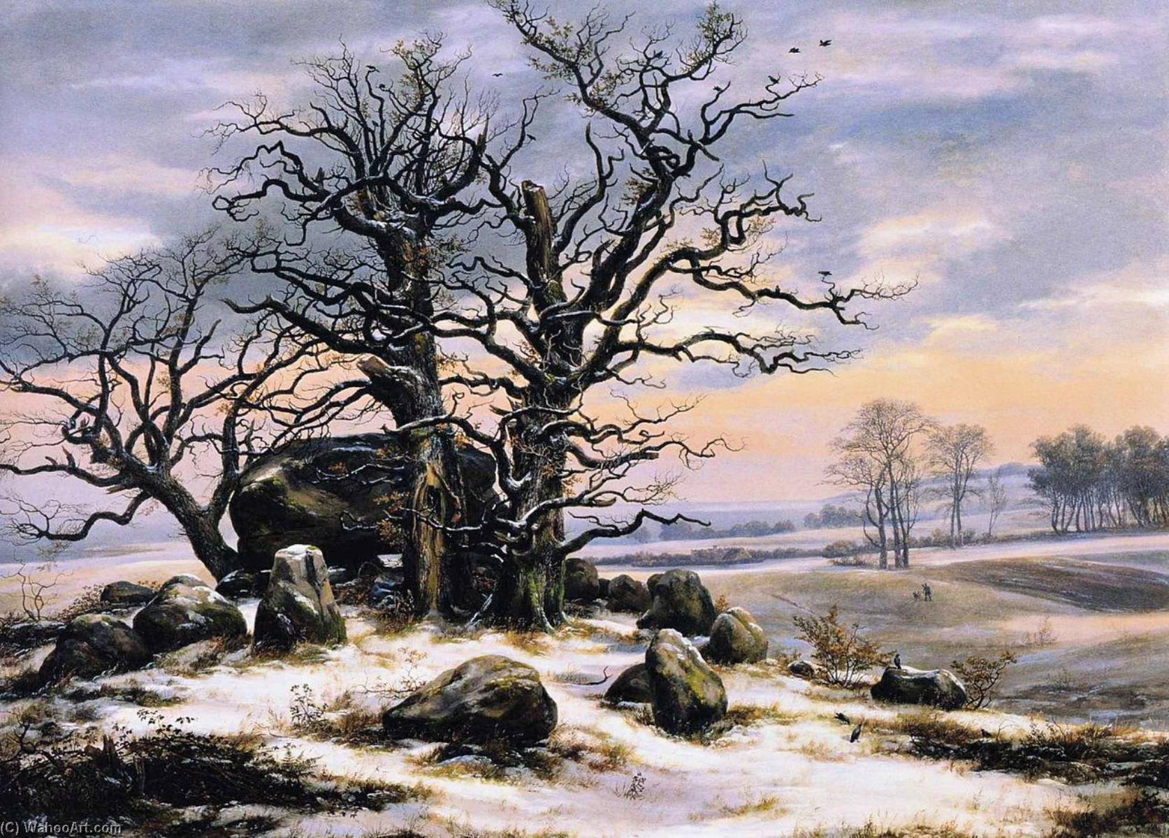 Megalith Grave Near Vordingborg In Winter — Johan Christian Clausen Dahl