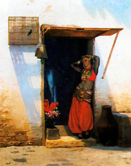 Woman Of Cairo At Her Door — Jean-léon Gérôme