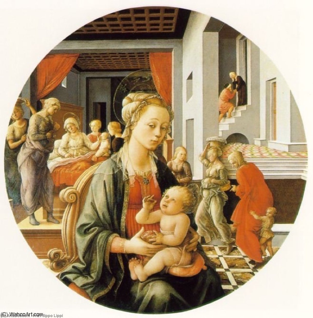 Madonna And Child With Stories Of The Life Of St. Anne — Filippo Di Tommaso Lippi