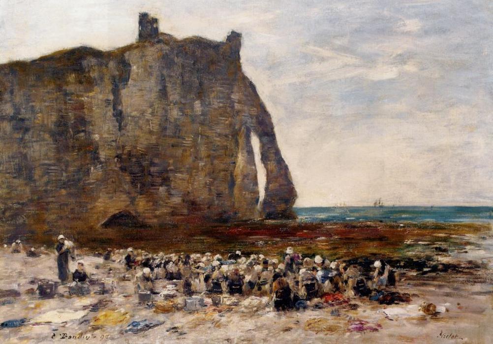 The Laundresses Of Etretat — Eugène Louis Boudin