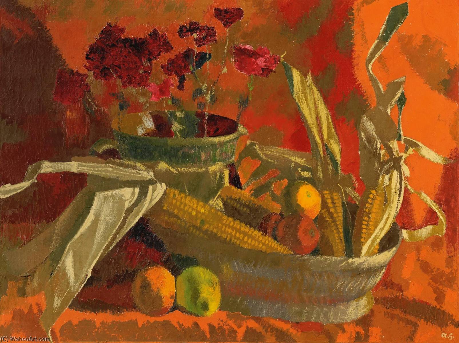 Maiskolben Und Orangen Ii, 1946 — Augusto Giacometti