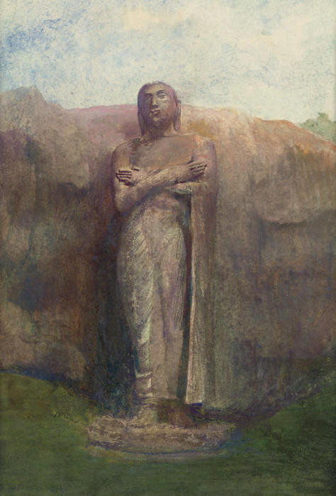 Colossal Statue Of Ananda, Near The Ruined City Of Pollanarua, Ceylon — John La Farge