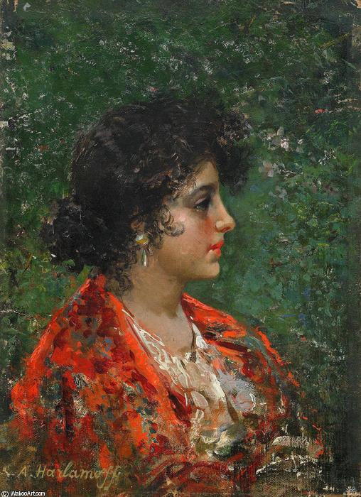 Portrait Of A Young Lady — Alexei Alexeievich Harlamoff