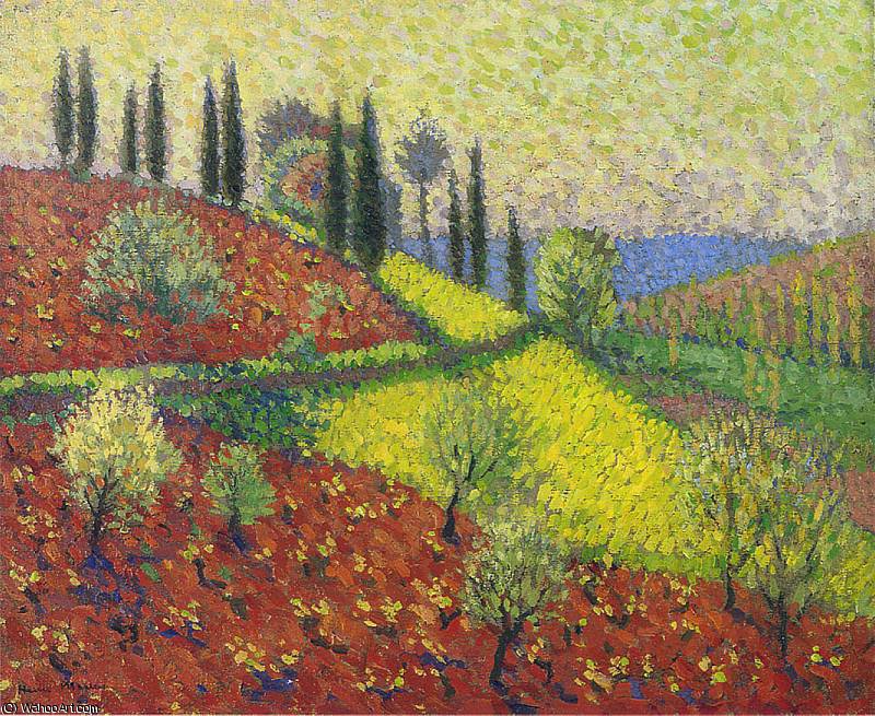 Cyprus Trees On The Hill — Henri Jean Guillaume Martin
