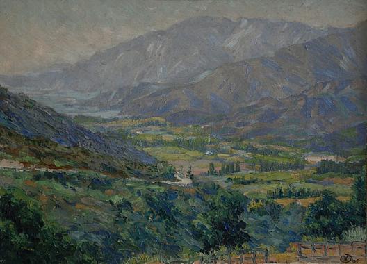 (valley Scene With Mountains In The Distance), (painting) — Mary Agnes Yerkes