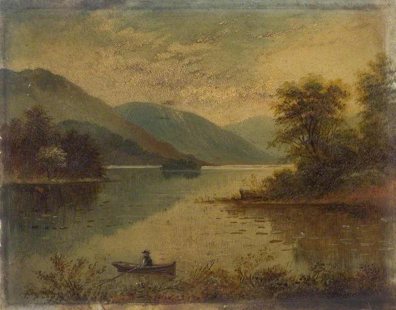 Landscape With Mountain And Lake — Albert Milton Drinkwater