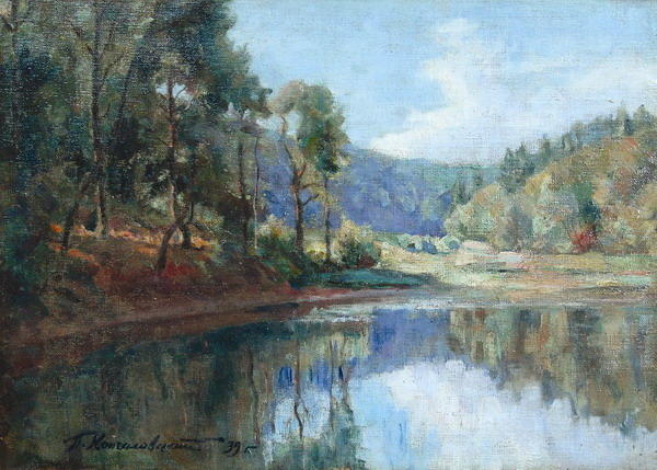 The Evening. Landscape With A Lake. — Pyotr Konchalovsky
