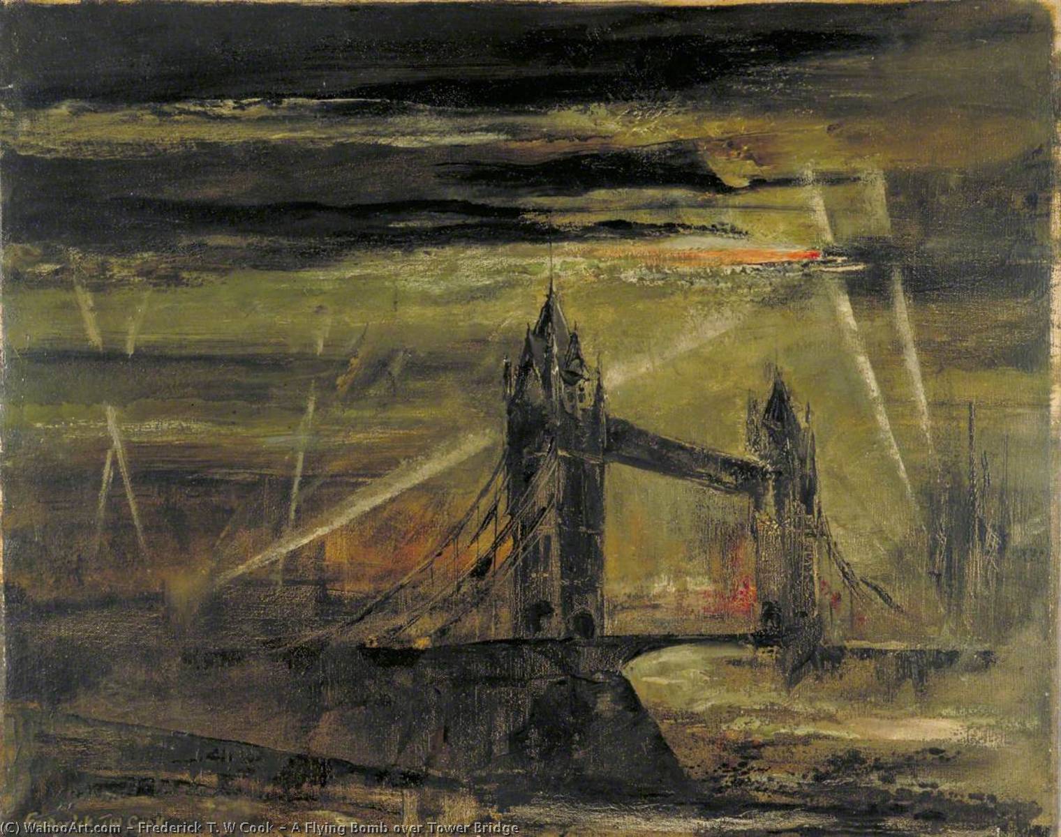 A Flying Bomb Over Tower Bridge — Frederick T. W Cook