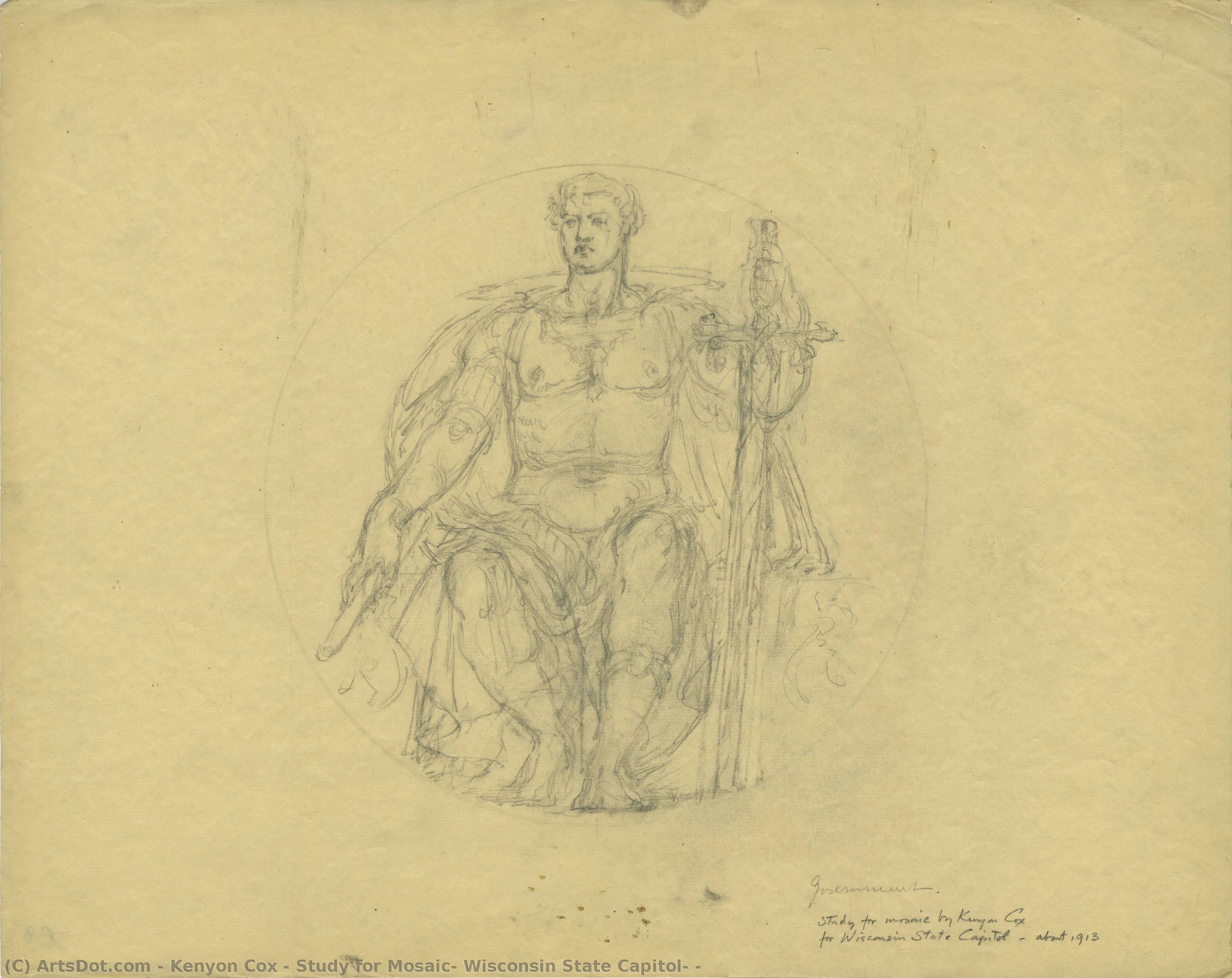 Study For Mosaic, Wisconsin State Capitol, — Kenyon Cox