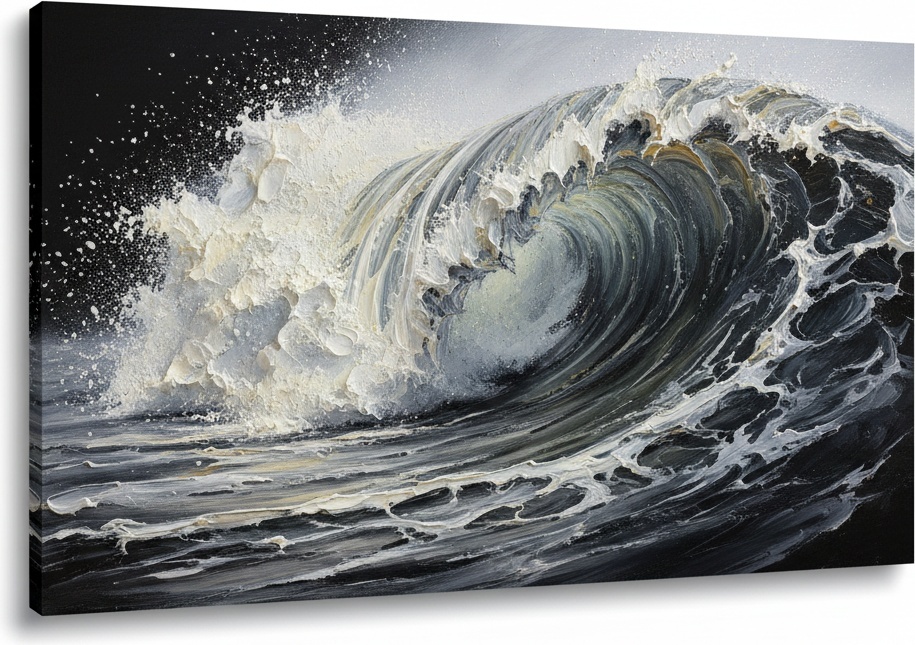 Ephemeral Ascent: A Monochromatic Study In Oceanic Force And Void — Christian Noiret