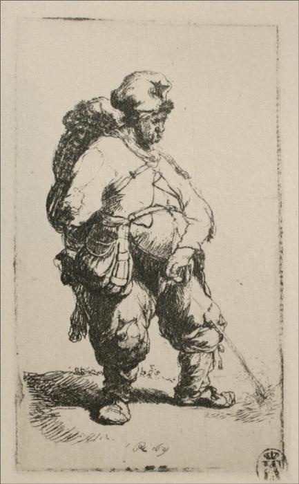 A Mans Standing Towards The Right — Rembrandt Van Rijn