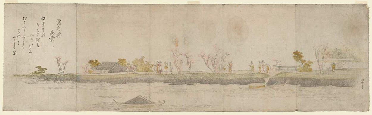 Bank Of The Sumida River At Mimeguri — Katsushika Hokusai