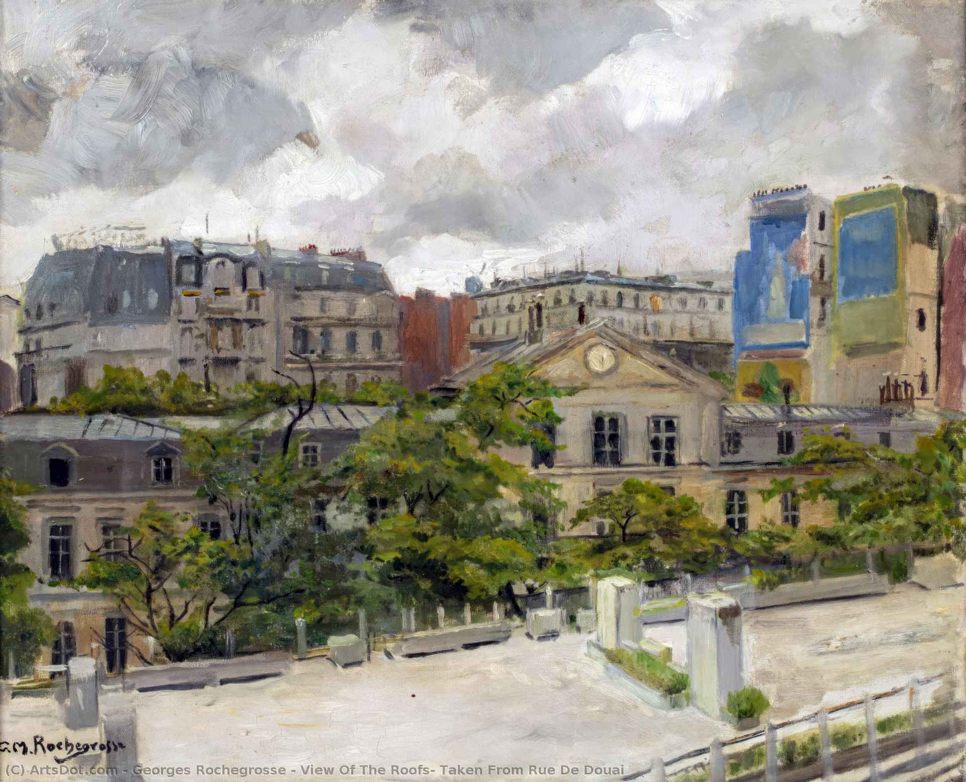 View Of The Roofs, Taken From Rue De Douai — Georges Antoine Rochegrosse