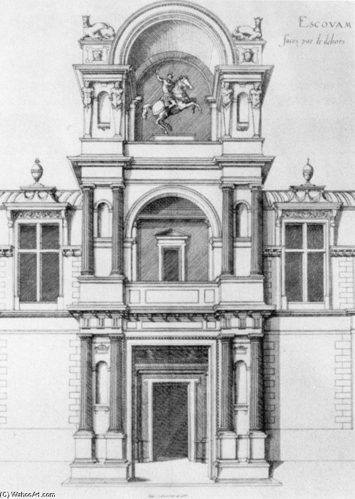 Entrance To The Chateau, Écouen — Jacques I Androuet Du Cerceau (the Elder)