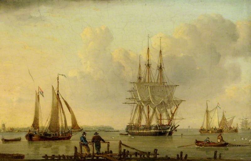 Shipping On A River Estuary — John Ward