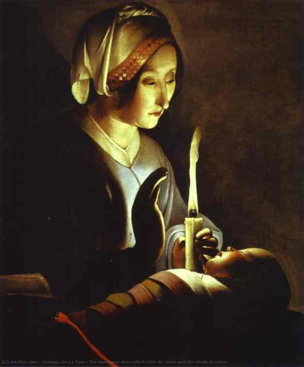 The Newborn, Also Called St. Anne And The Virgin In Linen — Жорж Де Ла Тур