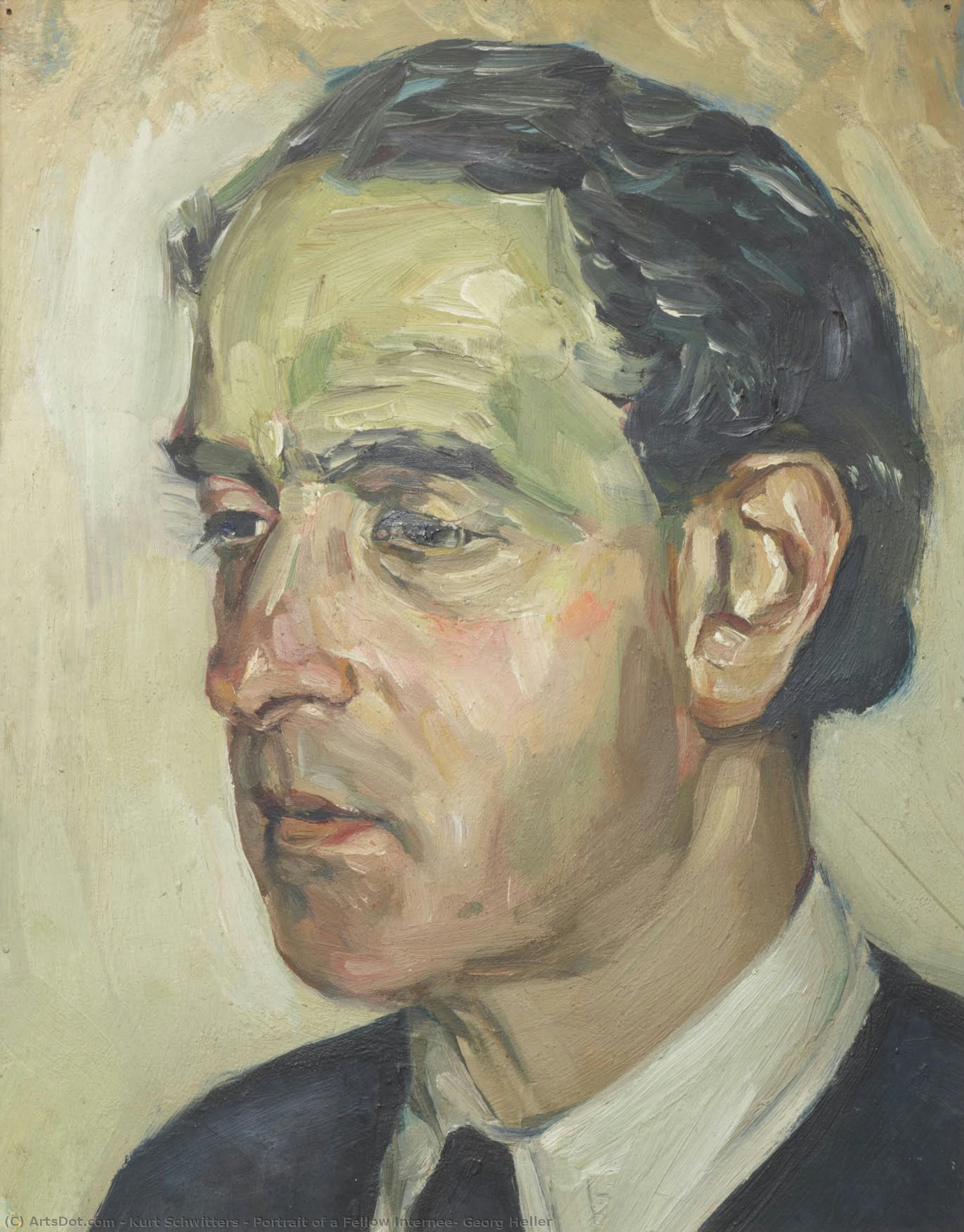 Portrait Of A Fellow Internee: Georg Heller — Kurt Schwitters
