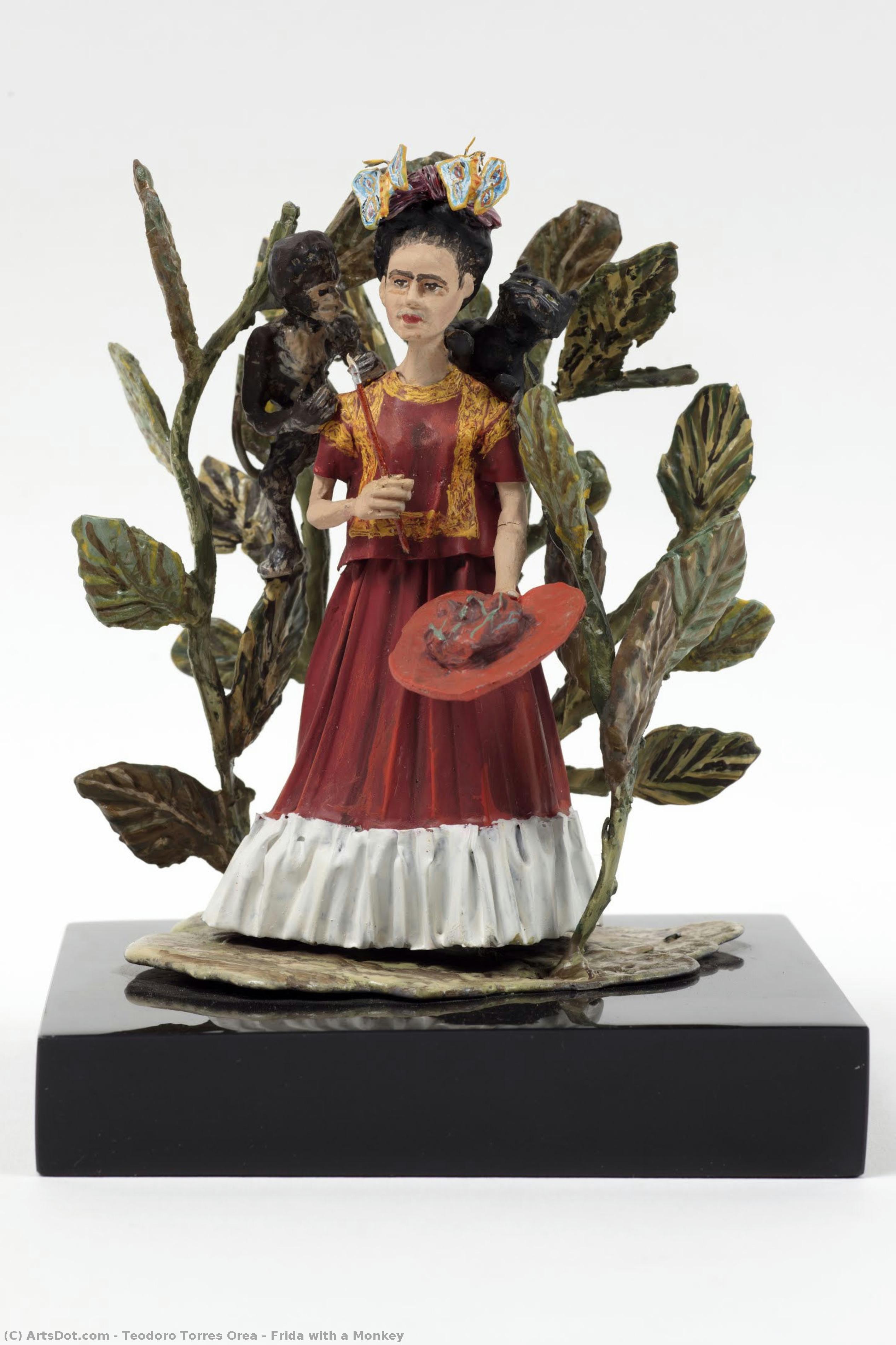 Frida With A Monkey — Teodoro Torres Orea