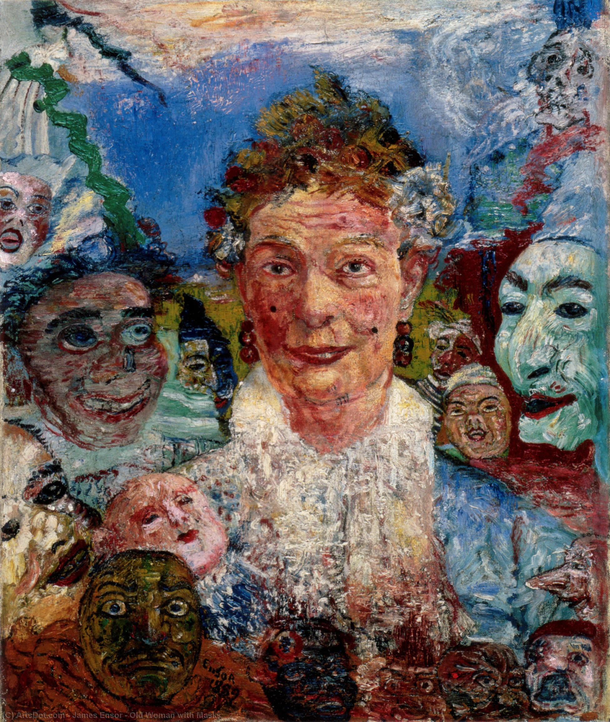 Old Woman With Masks — Энсор