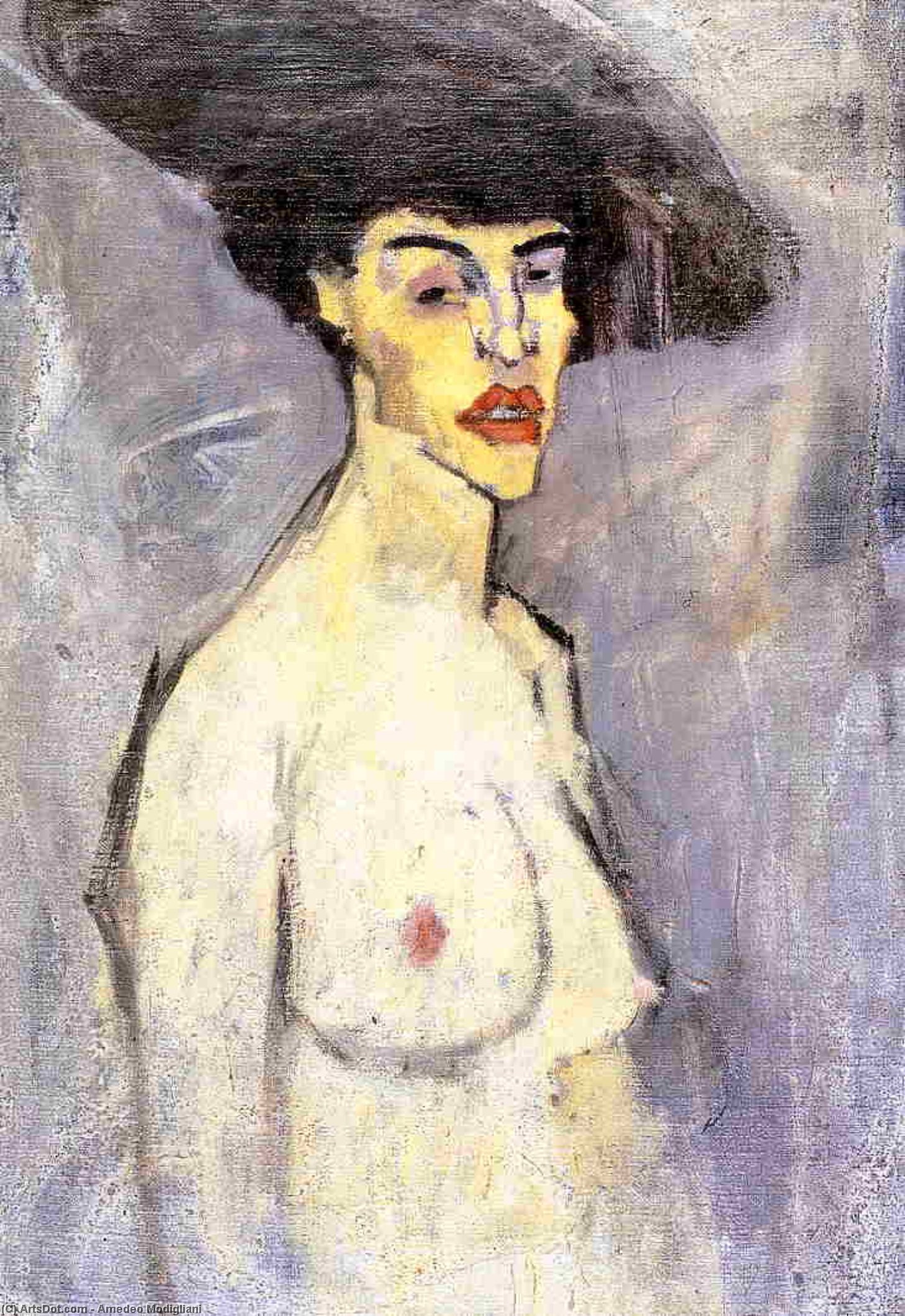 Nude With Hat — Amedeo Clemente Modigliani
