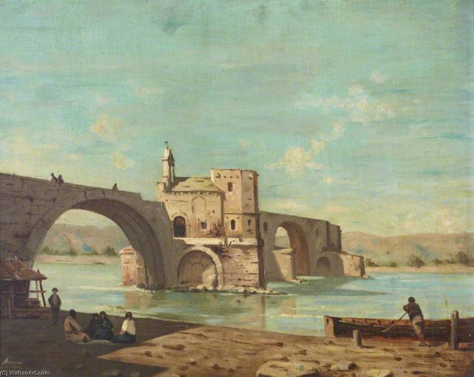 View Of Le Pont St Bénézet, Avignon, France — George Barret The Elder