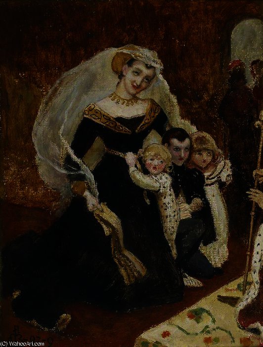 Lady Rivers And Her Children — Ford Madox Brown