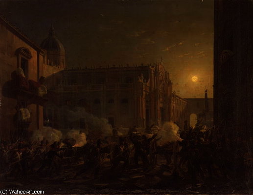 The Burning Of Catania After The Town's Conquest — Carl Wilhelm Götzloff