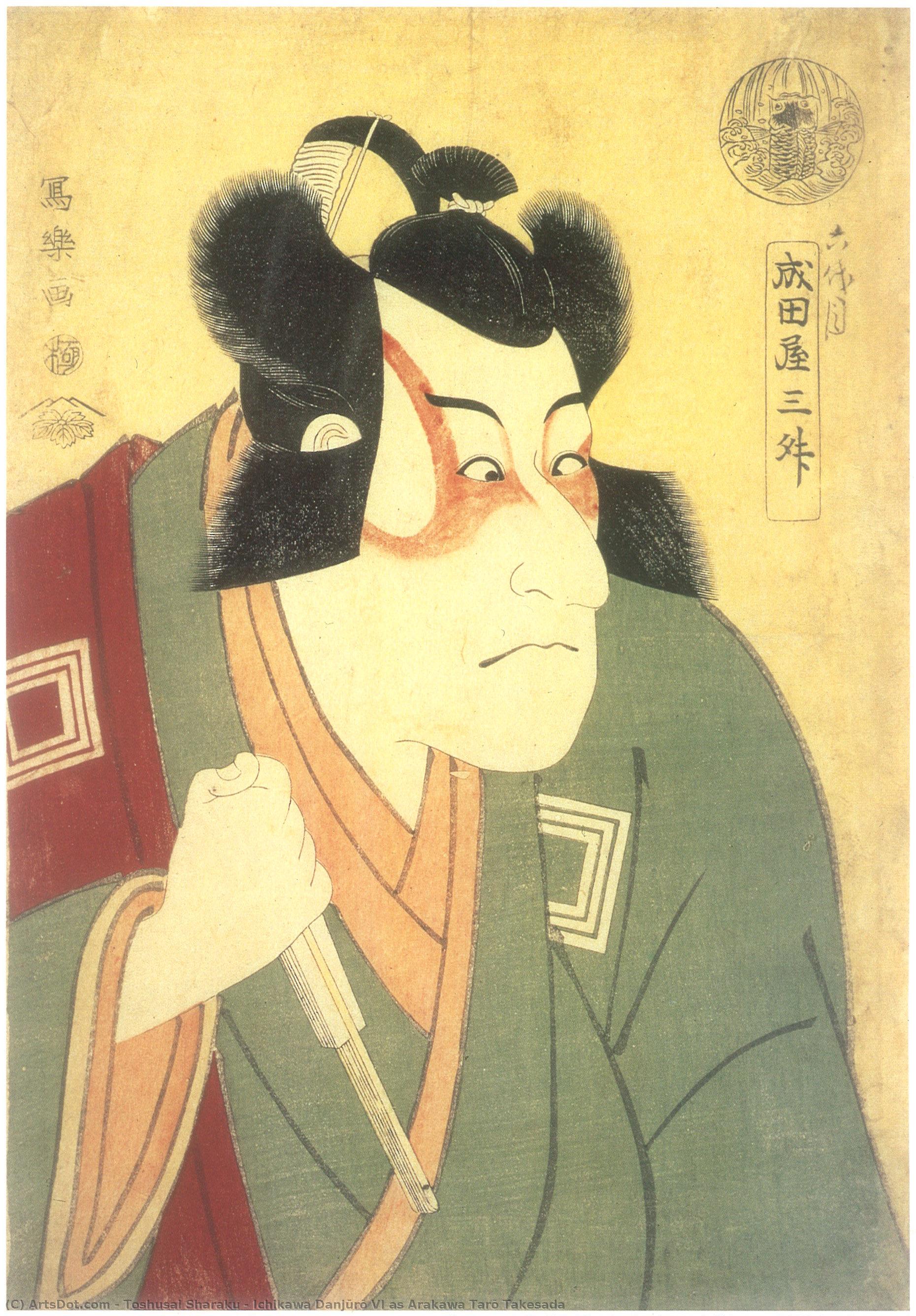 Ichikawa Danjūrō Vi As Arakawa Tarō Takesada — Tošusai Šaraku