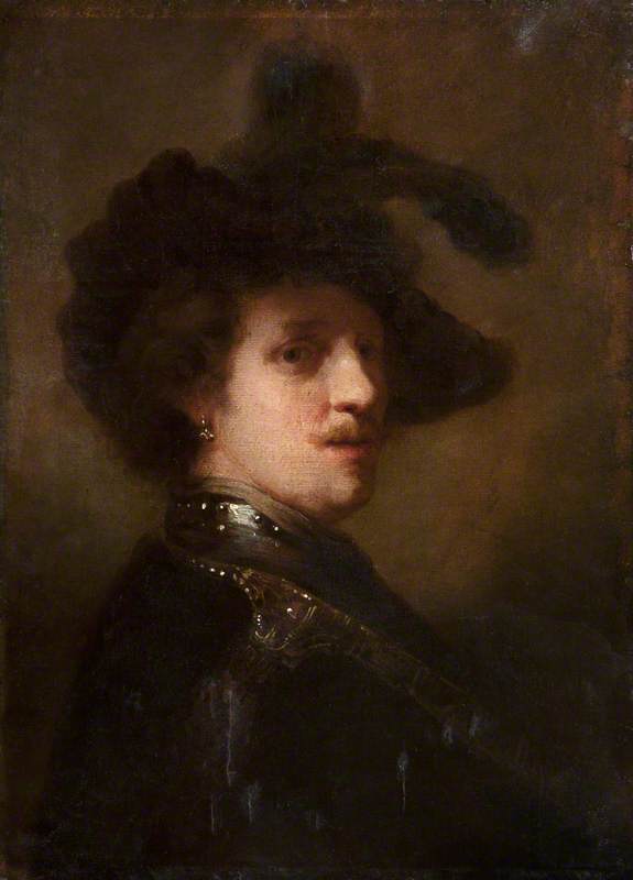 Self Portrait (copy After Rembrandt Van Rijn) — Richard Rothwell