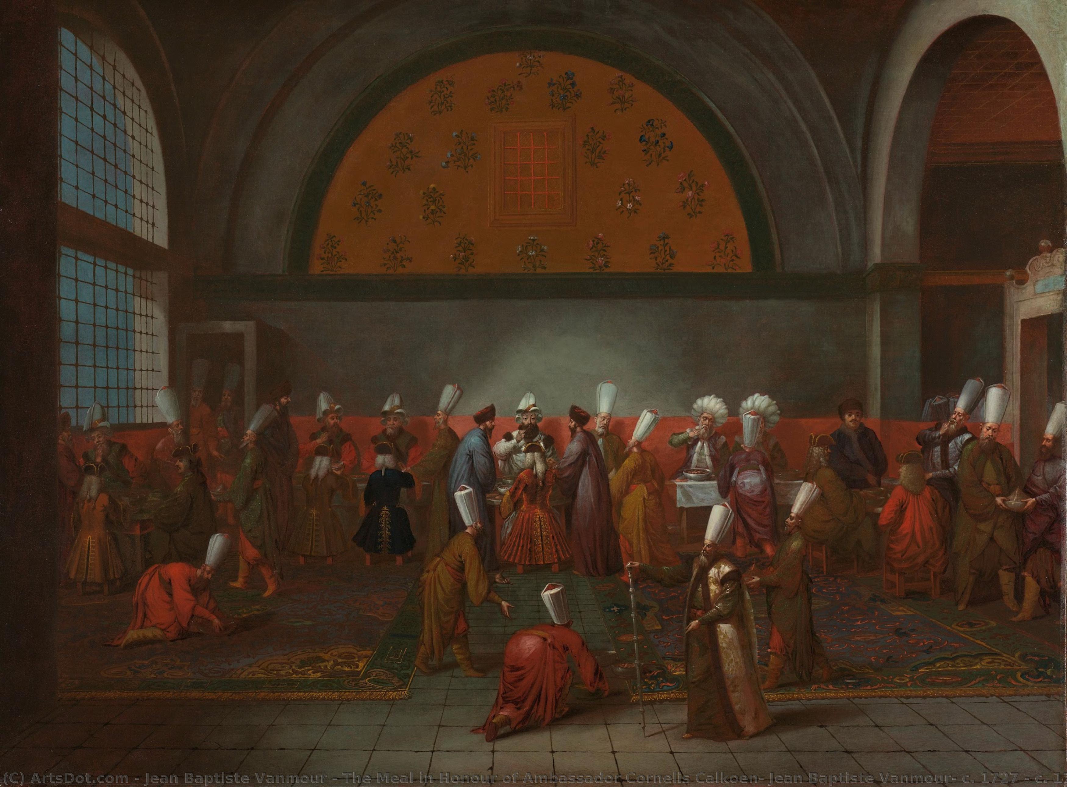 The Meal In Honour Of Ambassador Cornelis Calkoen, Jean Baptiste Vanmour, C. 1727 - C. 1730 — Žan Baptist Vanmur