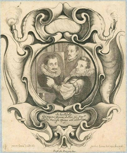 Engraving Of Hans Von Aachen Painting Paulus Van Vianen With Adriaen De Vries In The Background — Johannes The Younger Lutma
