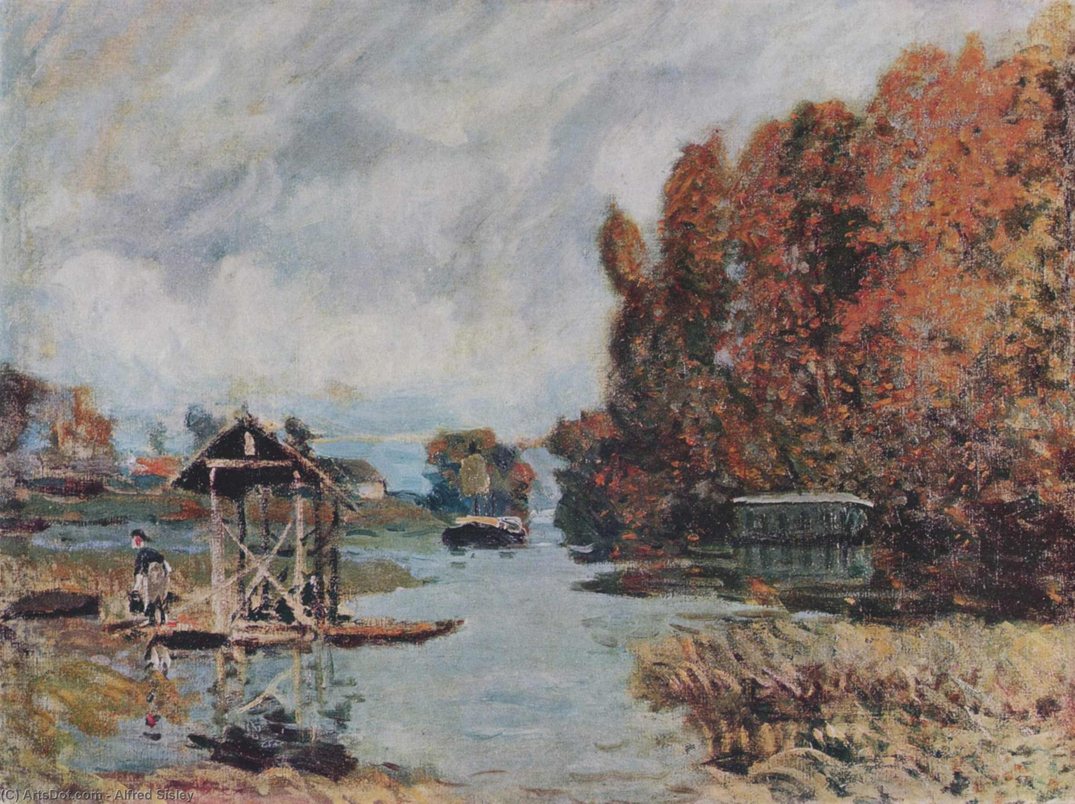 Washerwomen Of Bougival — Alfred Sisley
