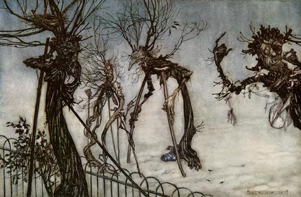 An Elderberry Went To Visit The Quinces — Arthur Rackham