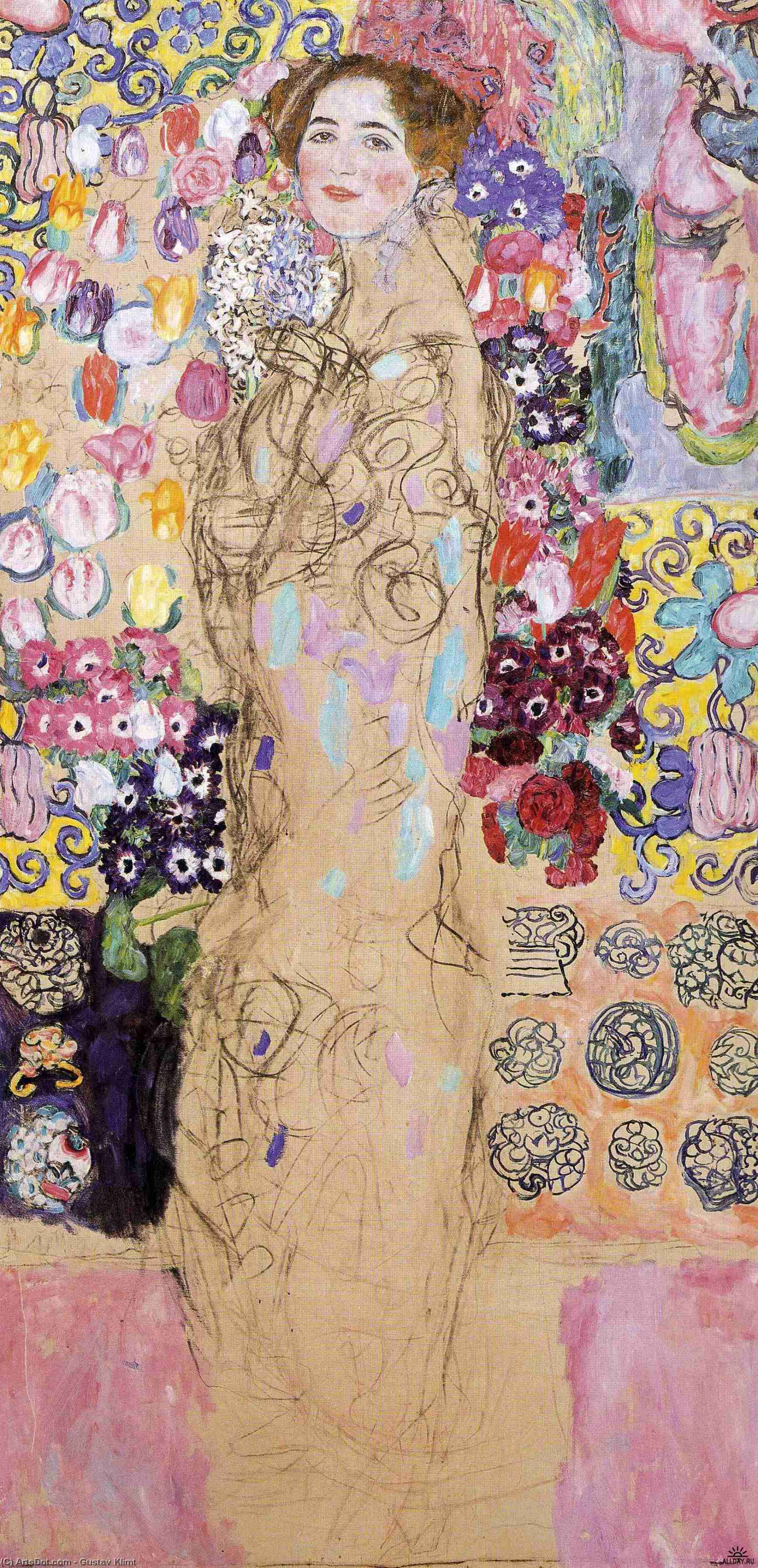 Portrait Of Maria Munk (unfinished) — Gustav Klimt