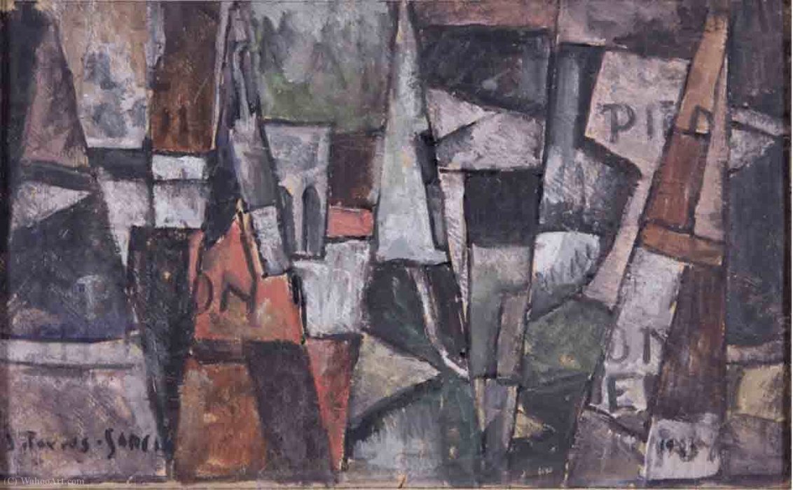 Ritmos Oblicuos Con Objetos Fragmentados - (1925) — Joaquín Torres García