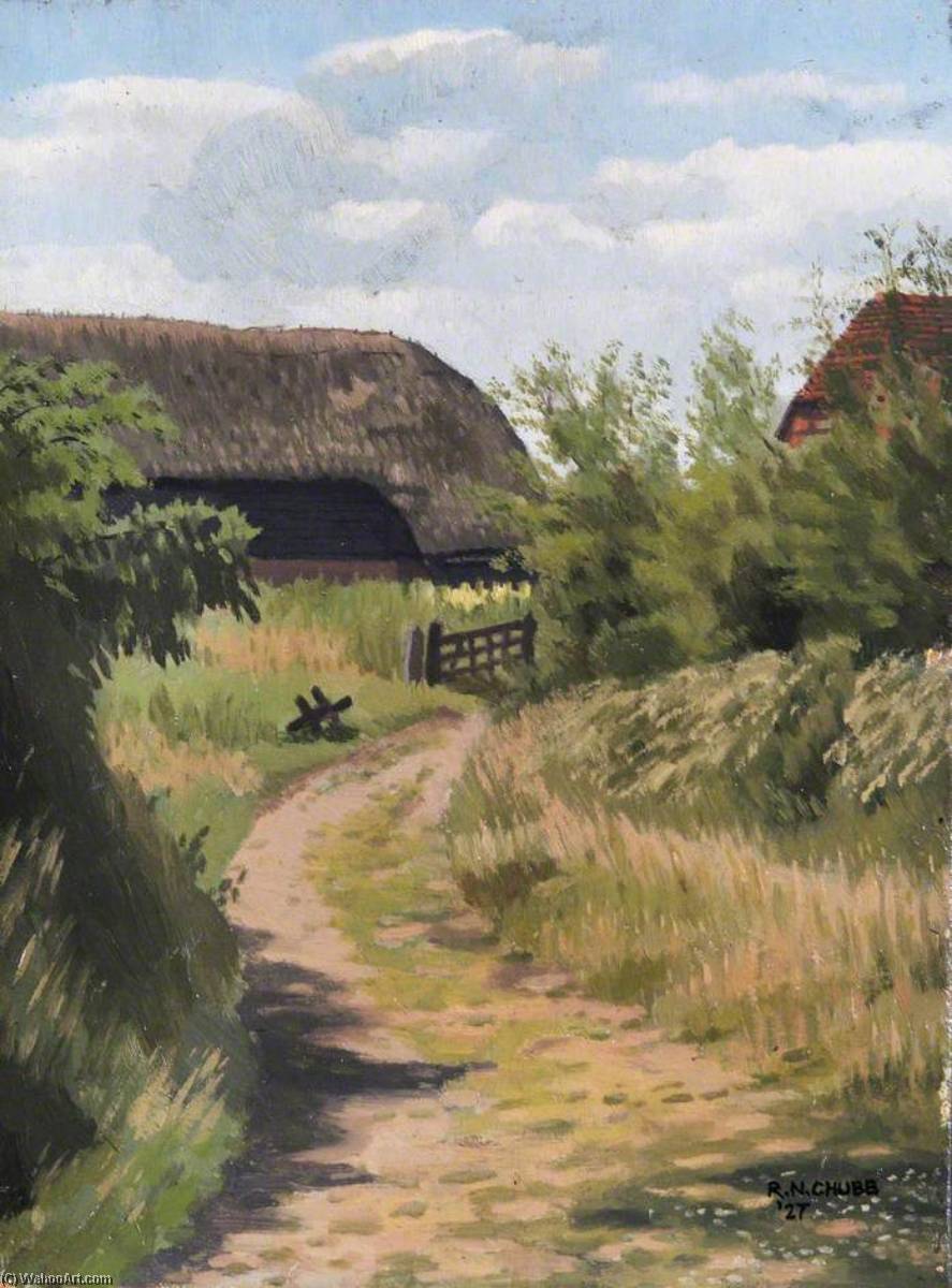 Landscape With A Farm Building And A Field Gate — Ralph Nicholas Chubb