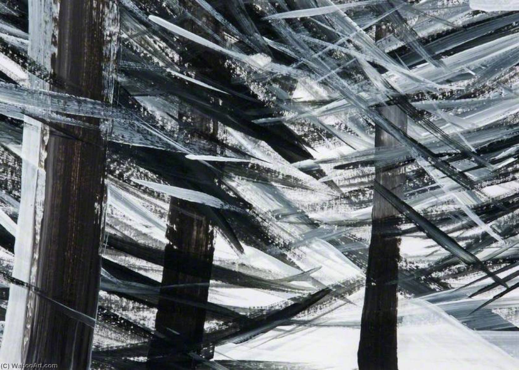 Tracks, Signs, Glimpse, Wolf (polyptych, Panel 5 Of 8) — Esther Tyson