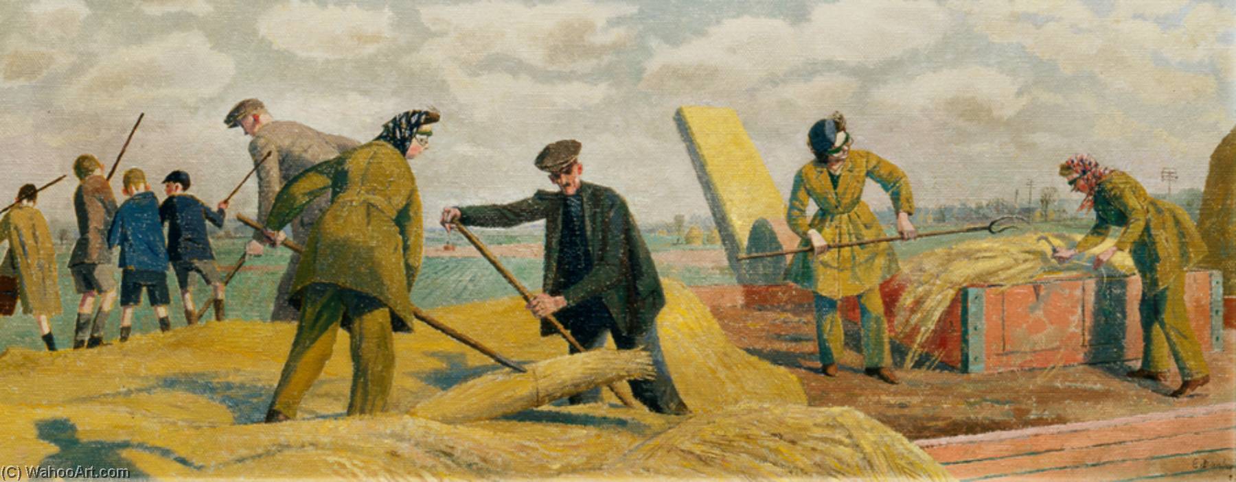 Threshing, Kent — Evelyn Mary Dunbar