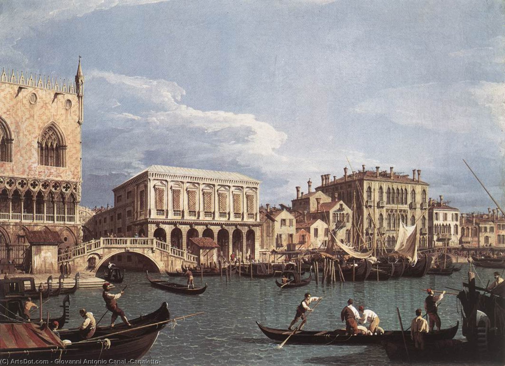 Der Molo Und Die Riva Degli Schiavoni Vom Bacino Di San Marco — Giovanni Antonio Canaletto